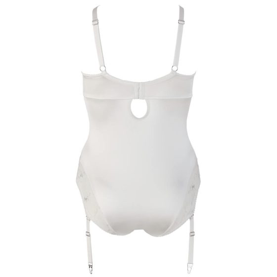 /Cottelli Plus Size - corset body, cu broderie (alb) - 85F/L