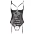 Abierta Fina - body întreg deschis cu dantelă și bretele - negru - 85B/L