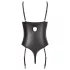 Abierta Fina - body întreg deschis cu dantelă și bretele - negru - 85B/L