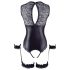 Cottelli Bondage - body deschis cu cătușe (negru) - L