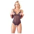Cottelli - body deschis cu dantelă și perle - negru