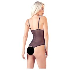 Cottelli - body deschis cu dantelă și margele (negru)