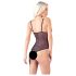 Cottelli - body negru din dantelă cu perle, senzual și deschis - XL
