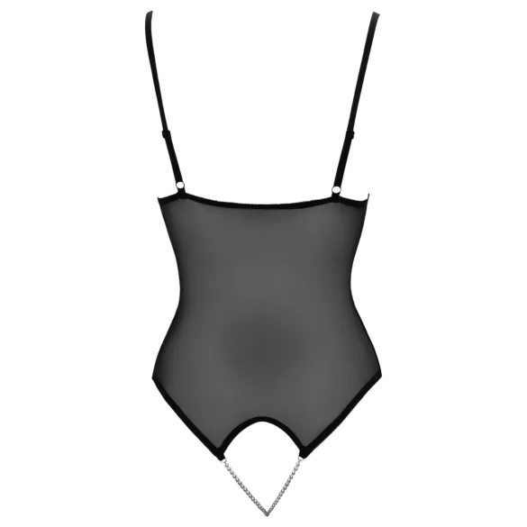 Cottelli - body deschis cu dantelă și perle - negru - XL