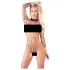 NO:XQSE - body sexy cu mânecă lungă - plasă neagră (S-L)