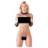 NO:XQSE - body negru cu mâneci lungi din plasă (S-L)