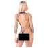NO:XQSE - body negru cu mâneci lungi din plasă (S-L)