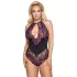 Cottelli Plus Size - body sexy floral - negru mov