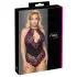 Cottelli Plus Size - body sexy floral - negru mov - 3XL