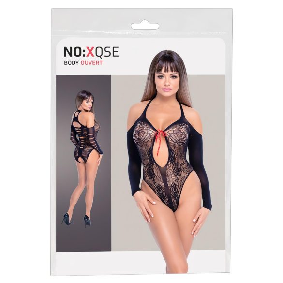 NO:XQSE - body cu fundiță, mâneci lungi - negru (S-L)