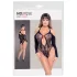 NO:XQSE - body sexy cu fundiță - mânecă lungă - negru (S-L)