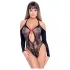 NO:XQSE - body sexy cu fundiță - mânecă lungă - negru (S-L)