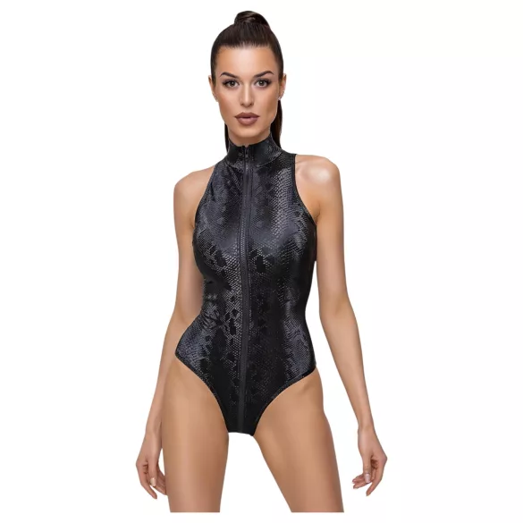 Cottelli Party - body cu model piele de șarpe - negru - L