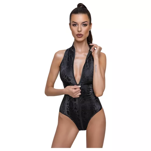 Cottelli Party - body cu model piele de șarpe - negru - L