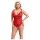 Cottelli Curves - body din dantelă transparentă (roșu) - 2XL