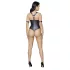 Cottelli Bondage - body deschis cu inele, lucios - negru