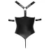 Cottelli Bondage - body deschis cu inele, lucios - negru