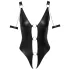 Cottelli Bondage - body deschis cu inele, lucios - negru - M