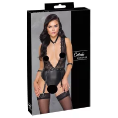Cottelli Bondage - body dantelat cu guler - negru - M
