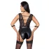 Cottelli Bondage - body dantelat cu guler - negru - M