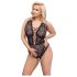 Cottelli Curves Plus Size - body transparent cu model - negru - 90D/XL