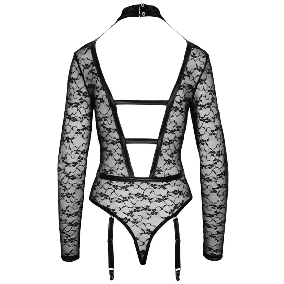 Cottelli - body transparent cu bretele - negru - M