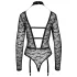 Cottelli - body transparent cu bretele - negru - L