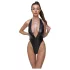 Cottelli Party - body sexy lucios cu guler - negru - L