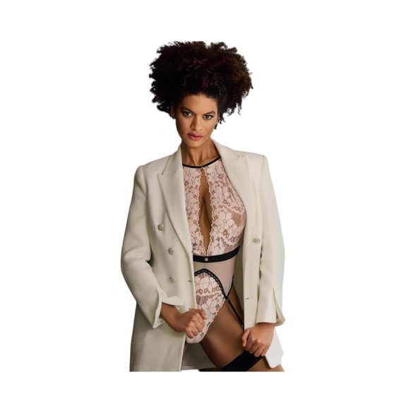 Obsessive - body sexy cu portjartier - roz - L/XL