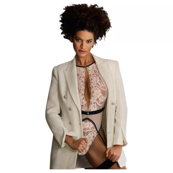 Obsessive - body sexy cu portjartier - roz - L/XL