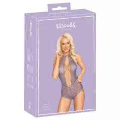 Kissable - body din dantelă cu guler la gât - mov - L/XL