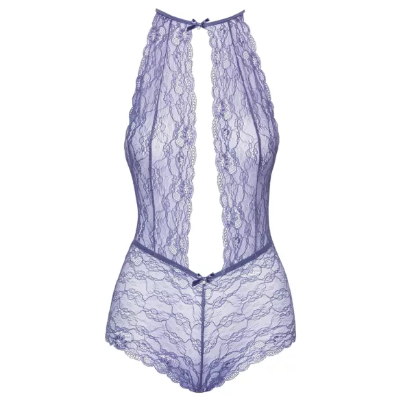 Kissable - body din dantelă cu guler la gât - mov - L/XL