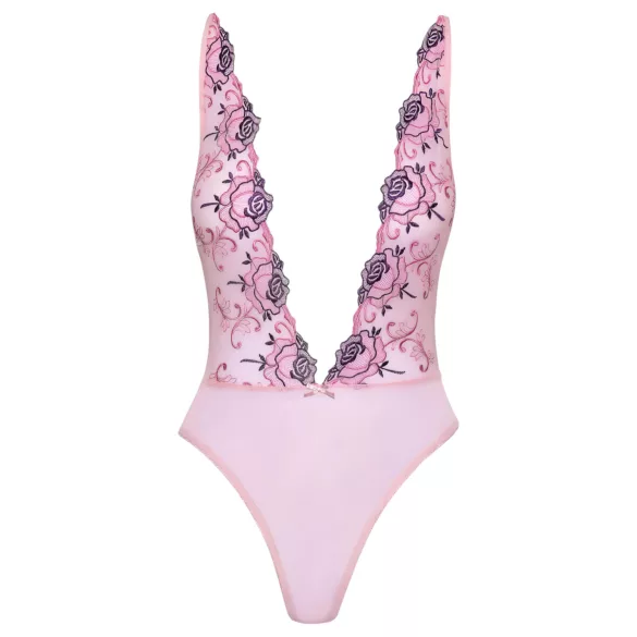 Kissable - body damă cu broderie florală roz
