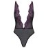Body negru cu broderie roz Kissable
