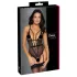 Cottelli - body deschis cu bretele și portjartier - negru - XL