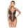 Abierta Fina - body deschis din dantelă cu strasuri (negru)