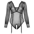 Cottelli Curves - body transparent (negru) - 2XL