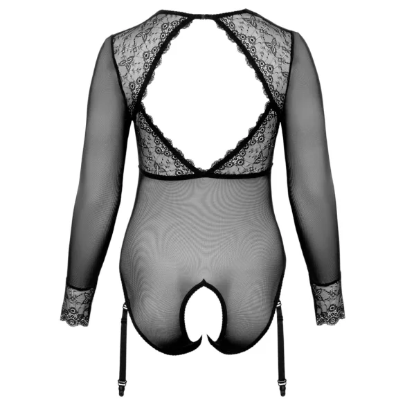 Cottelli Curves - body transparent (negru) - 2XL
