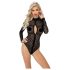 / Noir - body cu mâneci lungi, cu imprimeu leopard (negru)