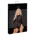 Noir - body negru cu mânecă lungă și model leopard - M