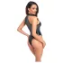 Noir - body lucios cu guler halter (negru)