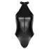 Noir - body lucios cu guler halter (negru)