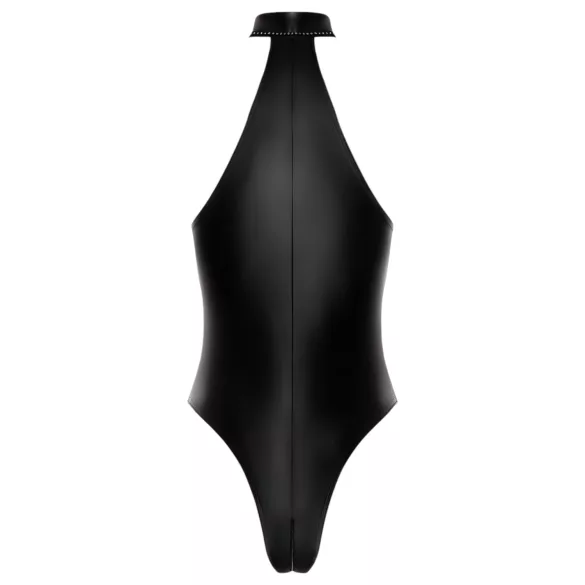Noir - body lucios cu guler halter (negru)