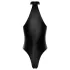 Noir - body lucios cu guler halter (negru) - M