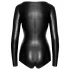 Noir - body damă lucios - mâneci lungi - negru - L