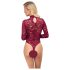 Cottelli - body din dantelă transparentă (roșu) - M