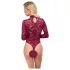 Cottelli - body din dantelă transparentă (roșu) - L