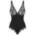 Obsessive - body damă transparent la bust - negru