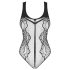 Obsessive B335 - body transparent și deschis (negru) - mărimi S-L