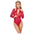 Cottelli - body din dantelă cu model piele de șarpe - roșu
